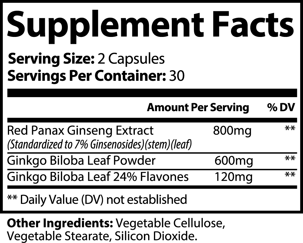 Ginkgo Biloba + Ginseng FREE SHIPPING
