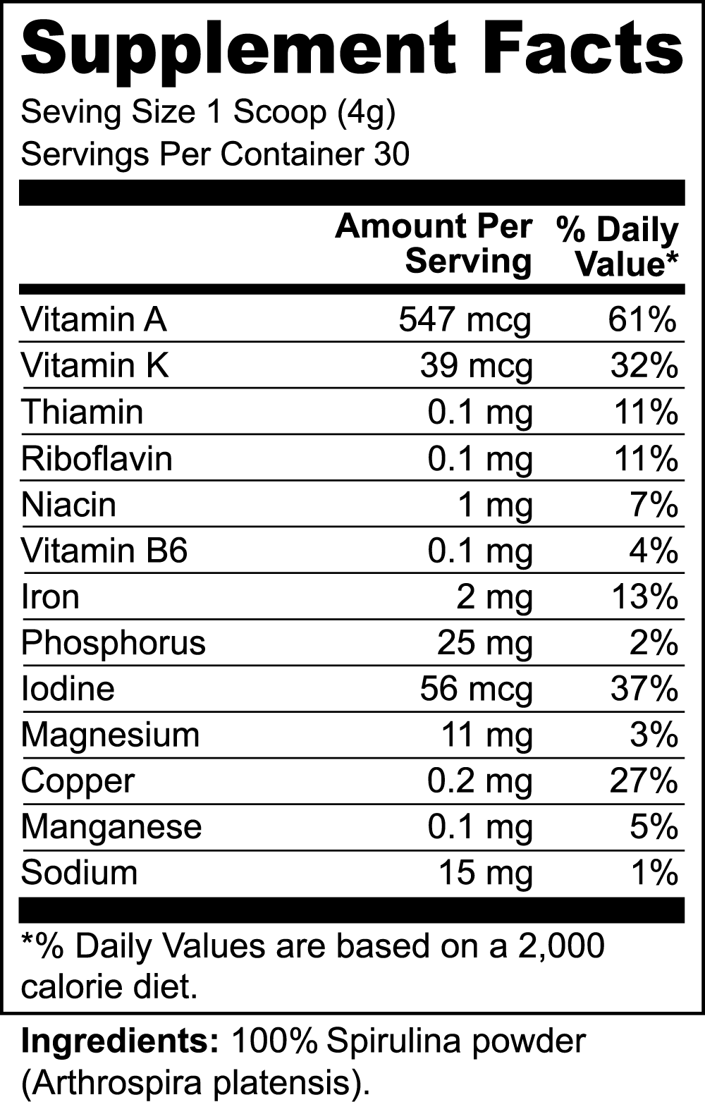 Organic Spirulina Powder  -    FREE SHIPPING ON THIS ITEM